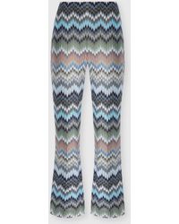 Missoni - Snake-Pattern Chevron Viscose Flared Trousers - Lyst