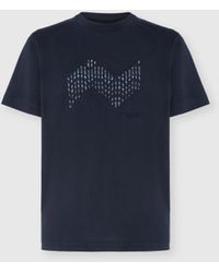 Missoni - Short Sleeve T-Shirt With Geometric Zigzag Insert And Logo - Lyst