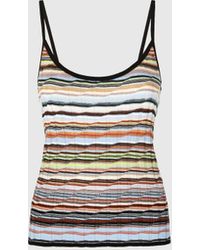 Missoni - Striped Cotton And Viscose Ribbed Tank Top With Contrasting Trim - Lyst