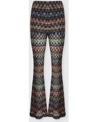 Missoni - Flare Viscose Lamé Trousers With Lace Motif - Lyst
