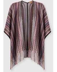 Missoni - Zigzag Viscose-Blend Poncho With Fringes - Lyst