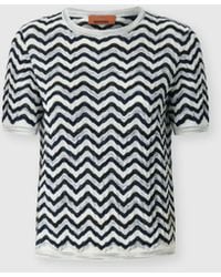 Missoni - Short-Sleeve Wool And Viscose Top With Wave Motif - Lyst