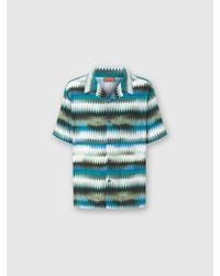 Missoni - Bowling Shirt With Gradient Micro Zig Zag Print And Breast Pocket - Lyst