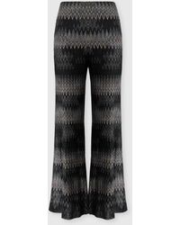 Missoni - Viscose Lamé Chevron Palazzo Trousers - Lyst