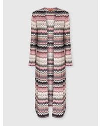 Missoni - Cardigan Con Motivo Zig Zag Seghettato Lamé E Scollo A V, Donna, Taglia - Lyst