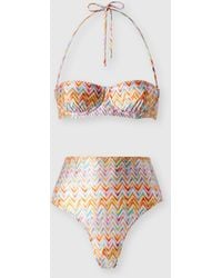 Missoni - Bikini With High-Waisted Bottoms And Zig Zag Pattern - Lyst