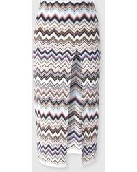 Missoni - Zig Zag Viscose And Wool Midi Skirt With Slit - Lyst