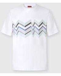 Missoni - Crew-Neck Cotton T-Shirt With Irregular Zigzag Print - Lyst