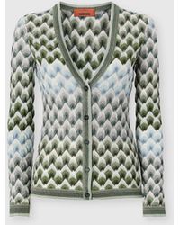 Missoni - Slim Viscose Lamé Cardigan With Lace Motif - Lyst