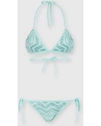Missoni - Triangle Mesh Bikini With Zigzag Pattern And Sequins - Lyst