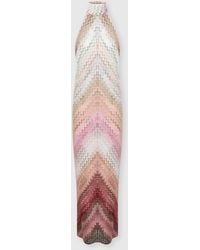 Missoni - Long Halter-Neck Dress With Staggered Zigzag Pattern - Lyst
