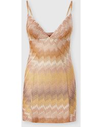 Missoni - Sleeveless Viscose Lamé Mini Dress With Deep Neckline - Lyst