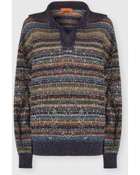 Missoni - Oversized Polo Shirt With Sequins - Lyst