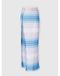 Missoni - Jupe Longue Pareo En Dentelle Dégradée, Femme, Bleu & Rose, Taille - Lyst