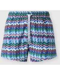 Missoni - Mid-Length Swim Shorts With Irregular Zigzag Print - Lyst