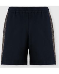 Missoni - Cotton Fleece Shorts With Zigzag Insert - Lyst