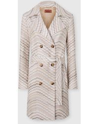 Missoni - Double-Breasted Trench Coat With Wavy Zigzag Pattern - Lyst