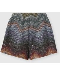 Missoni - Mixed Viscose Lamé Shorts With Sequins - Lyst
