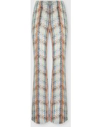 Missoni - Multi-Technique Mixed Viscose Lamé Flared Trousers - Lyst