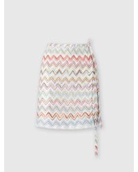 Missoni - Mini-Jupe Portefeuille En Viscose Mélangée Lamé Zigzag, Femme, Taille - Lyst