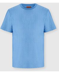 Missoni - Crew-Neck Cotton Jacquard T-Shirt With Tone-On-Tone Zigzag Design - Lyst
