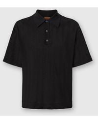 Missoni - Cotton And Viscose Polo Shirt With Tone-On-Tone Zigzag - Lyst