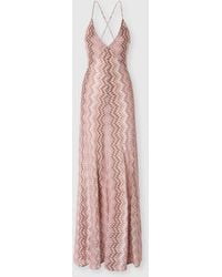 Missoni - Long Viscose Dress With Snake Motif, & Multicoloured - Lyst