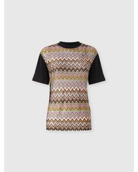 Missoni - Cotton Jersey T-Shirt With Chevron Inserts - Lyst