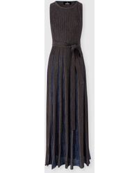 Missoni - Long Viscose Lamé Dress With Belt - Lyst