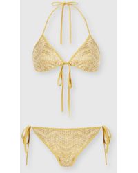 Missoni - Triangle Mesh Bikini With Zigzag Pattern And Sequins - Lyst
