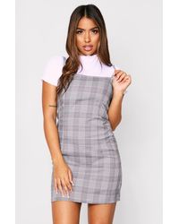 oasis heritage check pinafore dress