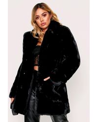 MissPap Oversized Faux Fur Coat - Black