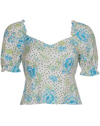 quiz pale blue floral print batwing dress
