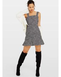 boucle pinafore dress