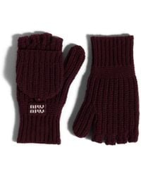 Miu Miu - Wool And Cashmere Fingerless Gloves, Size 6,5 - Lyst
