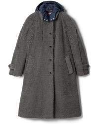 Miu Miu - Single-Breasted Fleece Coat - Lyst