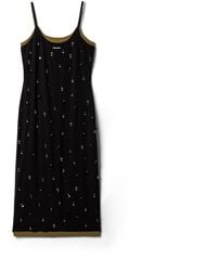 Miu Miu - Embroidered Stretch Georgette Dress - Lyst
