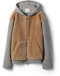 Miu Miu - Wool, Cashmere And Shearling Zipper Blouson Jacket - Lyst