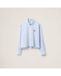 Miu Miu - Gingham Check Poplin Shirt - Lyst