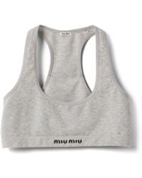 Miu Miu - Seamless Mélange Racerback Crop Top - Lyst