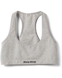 Miu Miu - Seamless Mélange Racerback Crop Top - Lyst