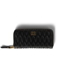 Miu Miu - Large Matelassé Nappa Leather Wallet - Lyst