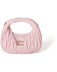 Miu Miu - Wander Matelassé Nappa Leather Hobo Mini-Bag - Lyst