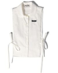 Miu Miu - Slubbed Poplin Side-Tie Shirt - Lyst