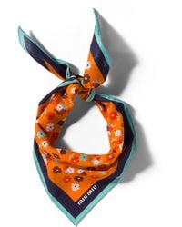 Miu Miu - Printed Poplin Scarf - Lyst