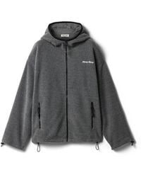 Miu Miu - Fleece Zippered Hoodie Jacket - Lyst