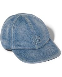 Miu Miu - Washed Denim Baseball Cap - Lyst
