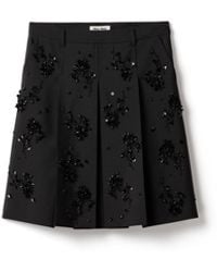 Miu Miu - Embroidered Kid Mohair Skirt - Lyst