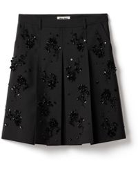 Miu Miu - Embroidered Kid Mohair Skirt - Lyst
