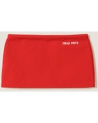 Miu Miu - Nylon Miniskirt - Lyst